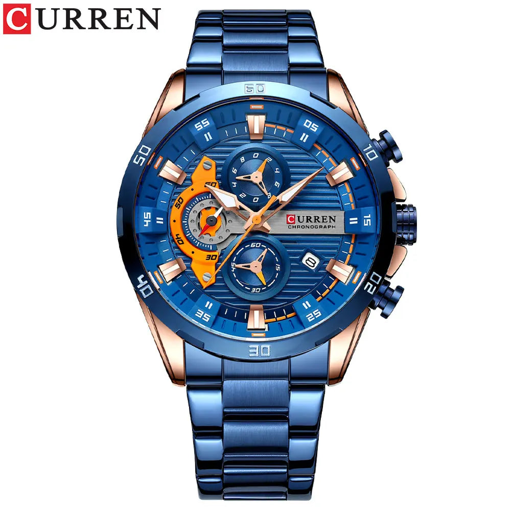 CURREN Men’s Stainless Steel Quartz Chronograph Watch, Model 8402