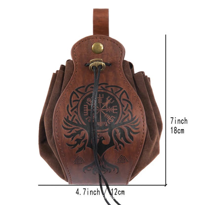 Genuine Leather Dice Bag Tray and Drawstring Pouch for RPG Games