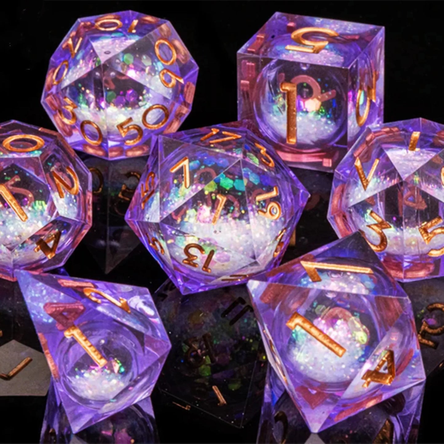 Liquid Core Butterfly DnD Dice Set – 7 Pcs