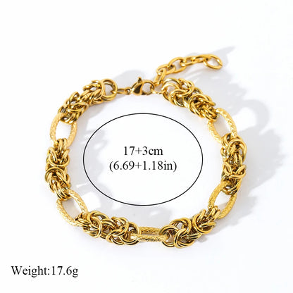 18K Gold Plated Twisted Bracelet - Stainless Steel Bangle