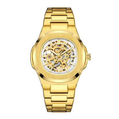 Gorben Automatic Skeleton Watch with Stainless Steel Band and Sapphire Crystal