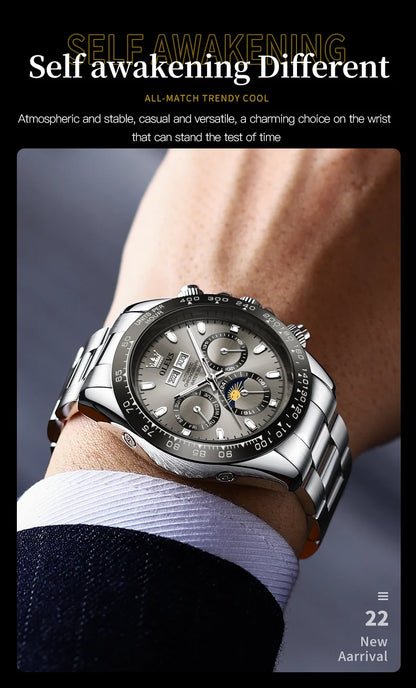 OLEVS 6654 Men's Watch - Automatic Mechanical, Sport, Waterproof, Luminous, Week Calendar