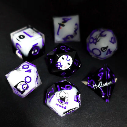 7-Piece Polyhedral Resin DnD Dice Set – Sharp Edge