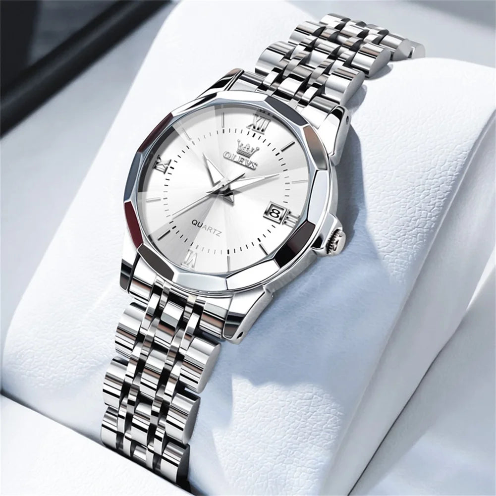OLEVS 9931L Elegant Fashion Watch - Luxury, Waterproof, Stainless Steel, Luminous Date