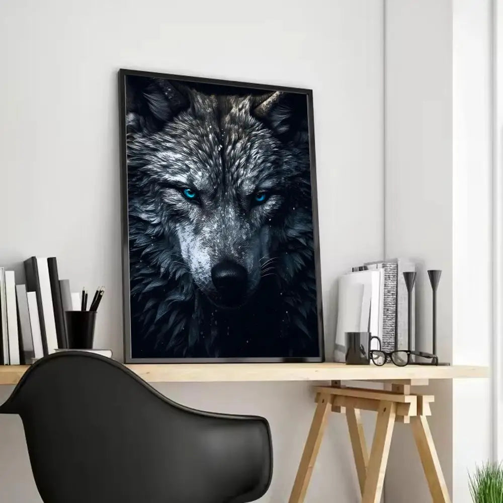 Black Wolf Canvas Poster - HD Print Wall Art Scroll Painting