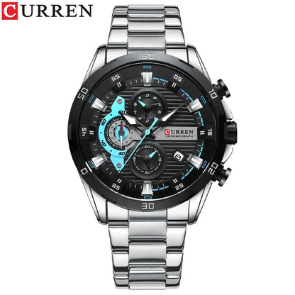 CURREN Men’s Stainless Steel Quartz Chronograph Watch, Model 8402