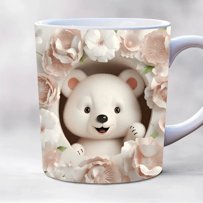 Wolf & Dog Beer Picture Ceramic Coffee Mug - 350ml Gift Cup