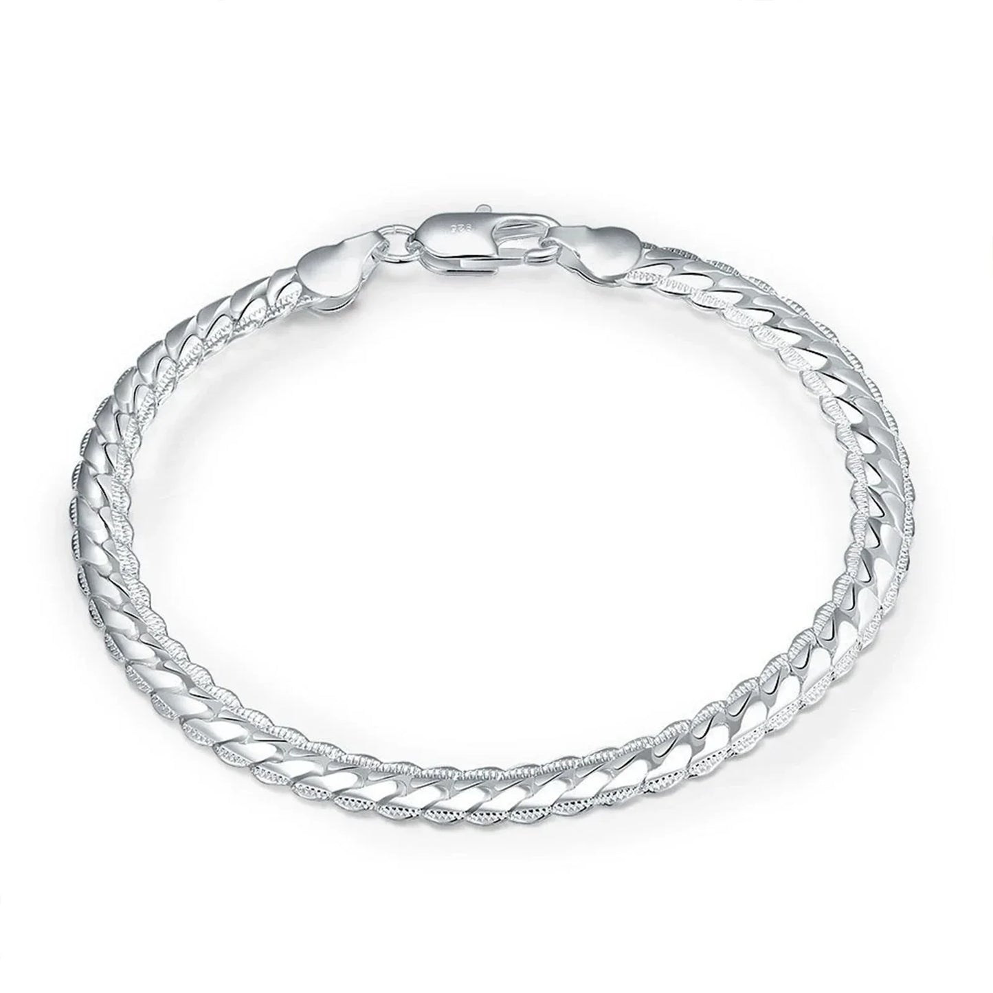 925 Sterling Silver 6mm Chain Necklace & Bracelet Set