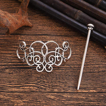 Celtic Knot Hair Stick – Retro Irish Style, Metal Alloy, Silver, 3 Styles