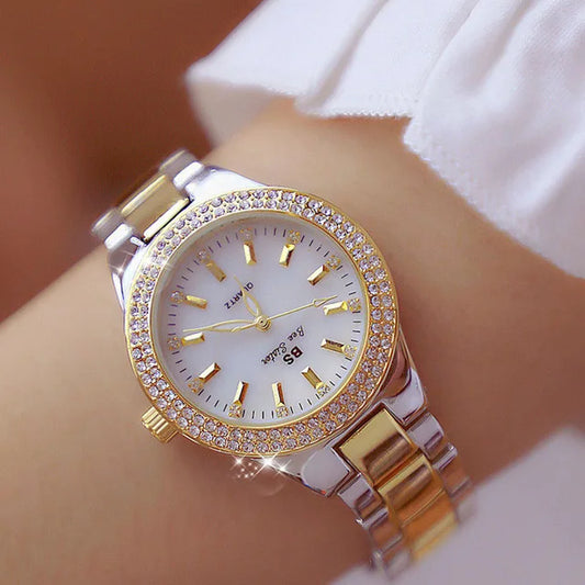 Women’s Stainless Steel Quartz Watch, Gold and Silver Options