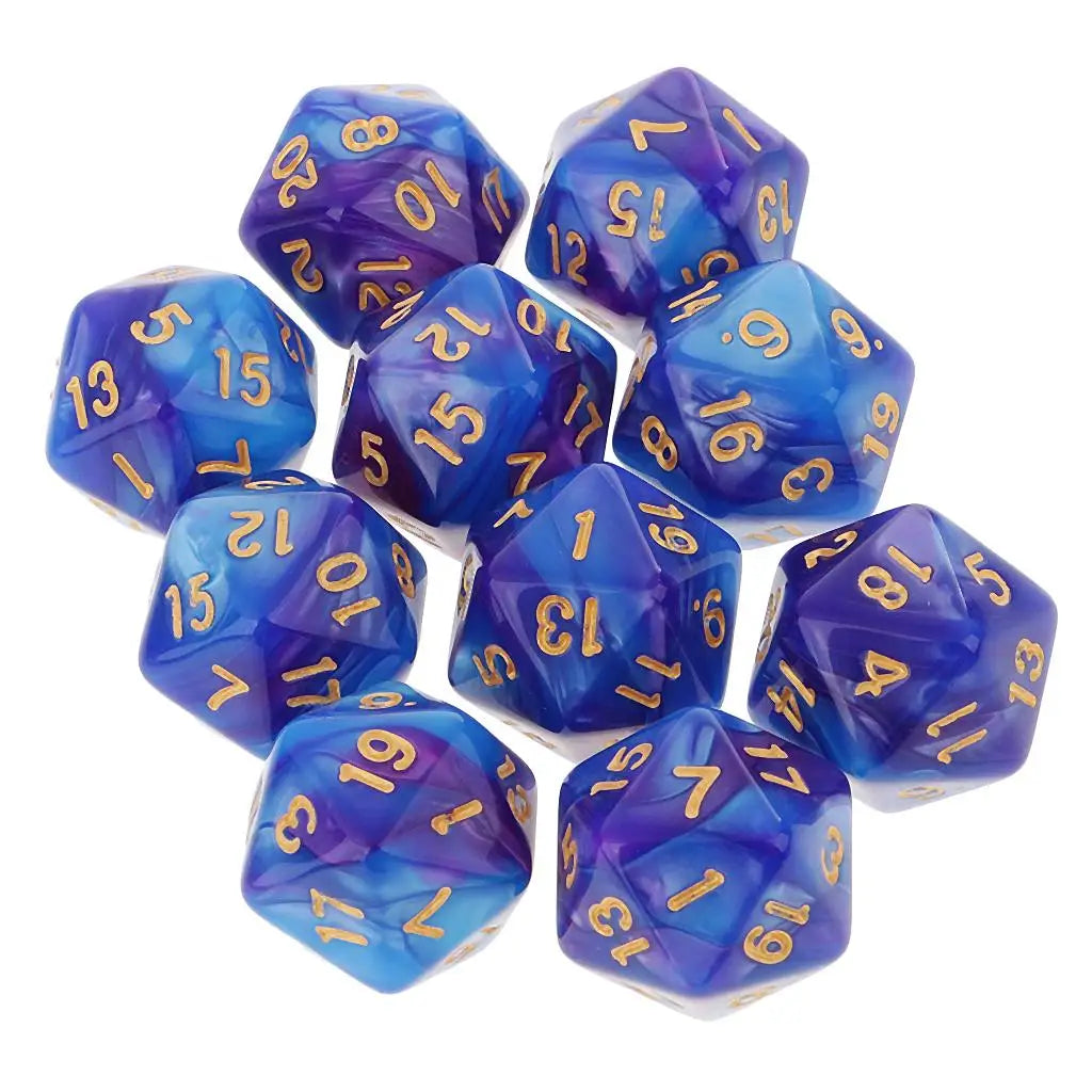 Sharp-Edge Resin Liquid-Core Dice Set for D&D and RPG Games