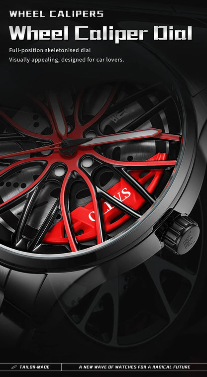 OLEVS 9937 Men's Watch - Fashion, Rotatable Wheel Hub Dial, Waterproof, Luminous, Gifts