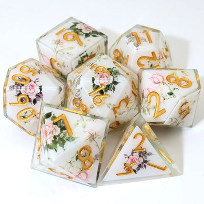 7-Piece Sharp Edge Resin DnD Dice Set – RPG Polyhedral