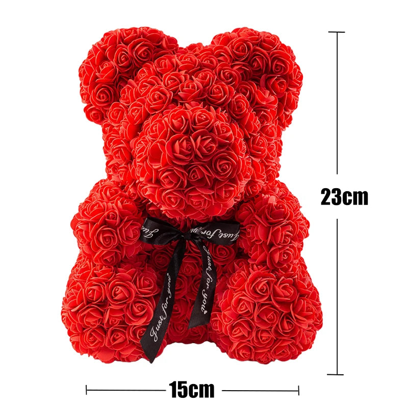 Rose Bear - Eternal Flower Teddy Bear with Gift Box