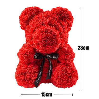 Rose Bear - Eternal Flower Teddy Bear with Gift Box