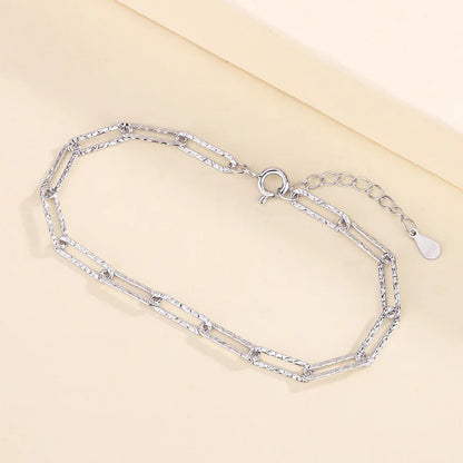 925 Sterling Silver Geometric Bead Bracelet