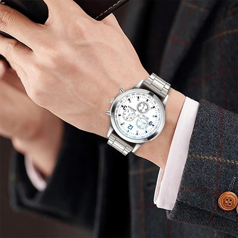 Men's Business Watch - Steel Band Quartz with Bracelet