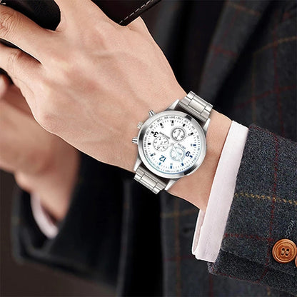 Men's Business Watch - Steel Band Quartz with Bracelet