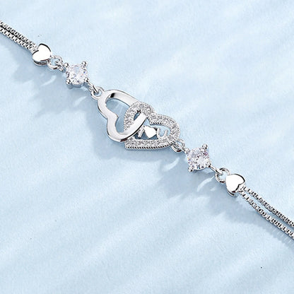 To My Daughter Heart Bracelet - Birthday Gift with Card and Box