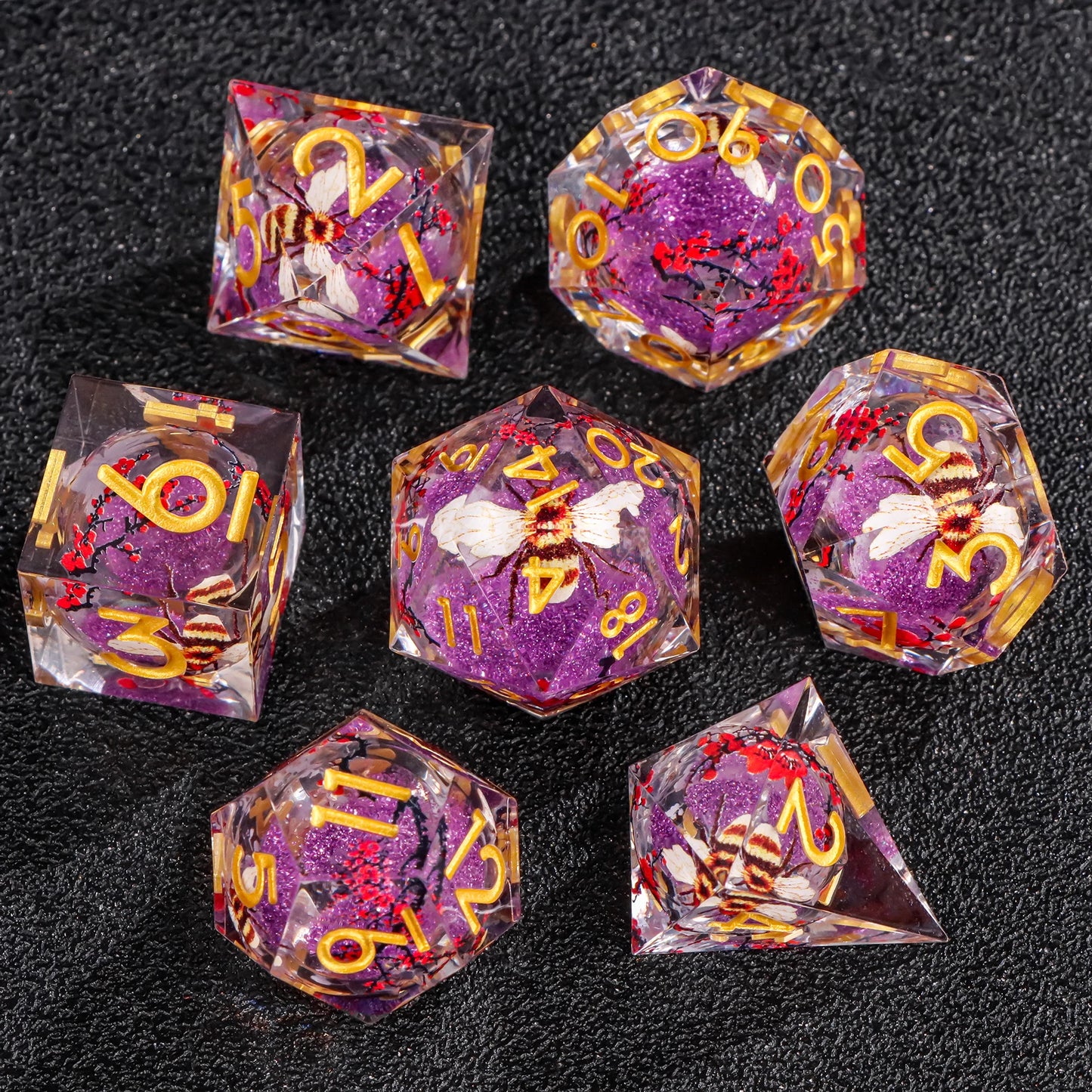 Liquid Core Butterfly DnD Dice Set – 7 Pcs