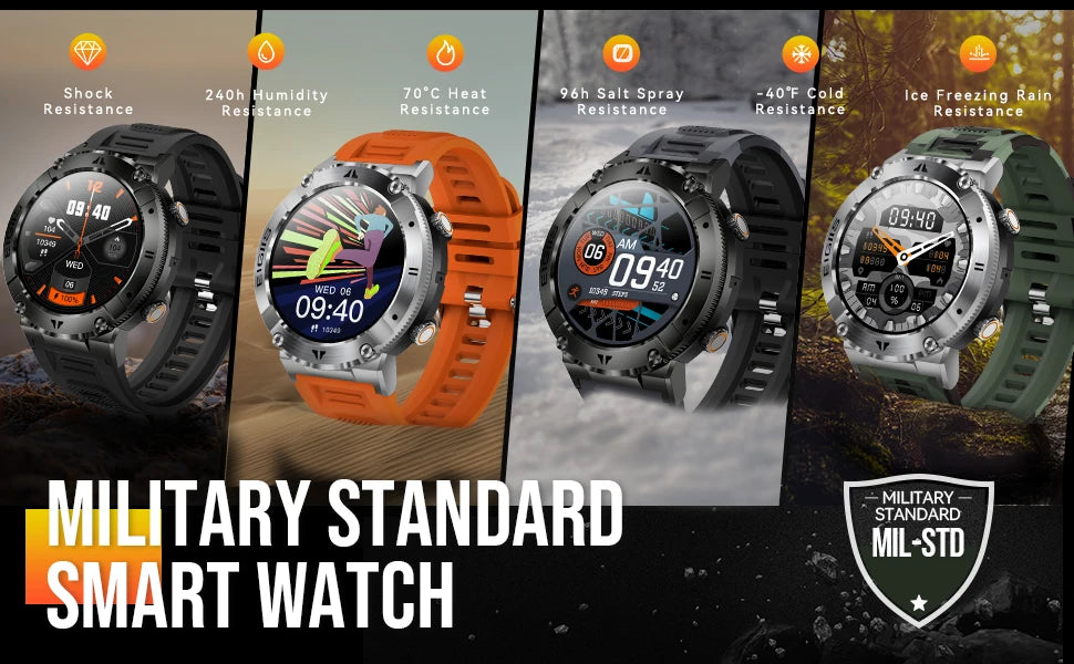 LaNikar Smart Watch - TFT Display, Bluetooth Call, Blood Pressure, Fitness Monitor, Waterproof