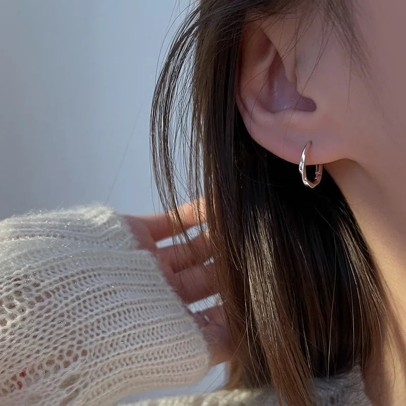925 Sterling Silver Round Earrings - Simple Elegant Design