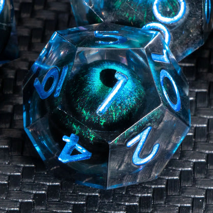 Sharp-Edge Resin Liquid-Core Dice Set for D&D and RPG Games