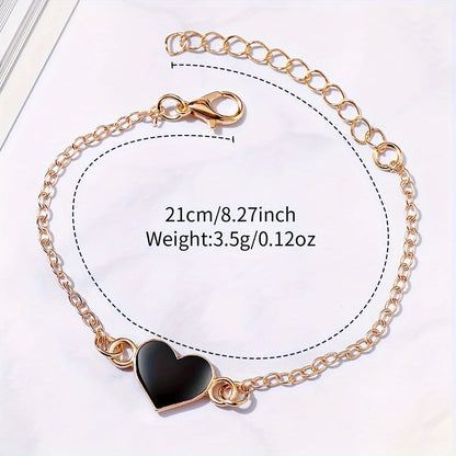 2pcs Women's Rhinestone Quartz Watch & Heart Bracelet Set - PU Leather, Arabic Numeral, 33mm
