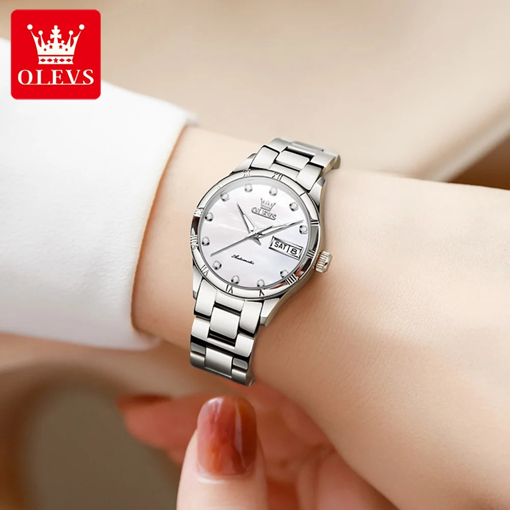 OLEVS 7030W Elegant Fashion Watch - Automatic Mechanical, Waterproof, Luminous Date Week