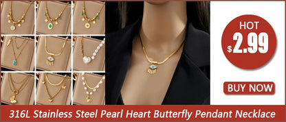 Gold Stainless Steel Chain Necklace & Bracelet Set