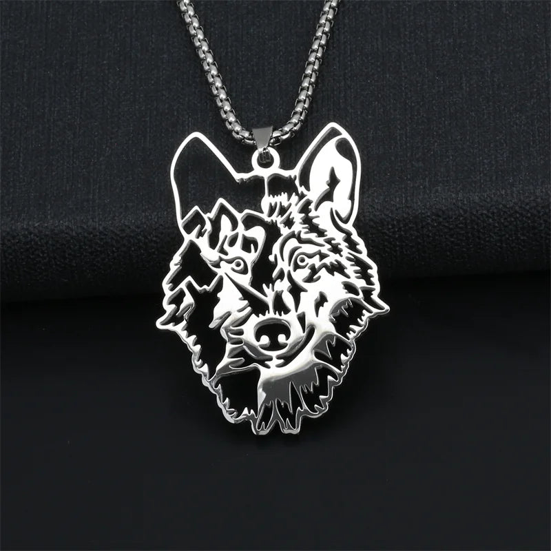 Stainless Steel Wolf Necklace