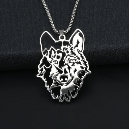 Stainless Steel Wolf Necklace