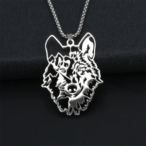 Stainless Steel Wolf Necklace