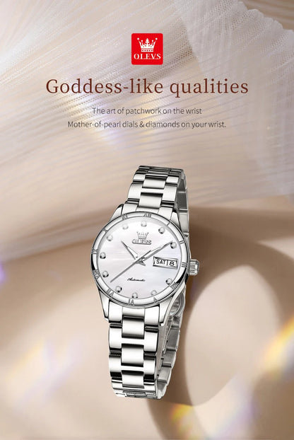 OLEVS Women's Automatic Mechanical Watch - Stainless Steel, Luminous, Waterproof