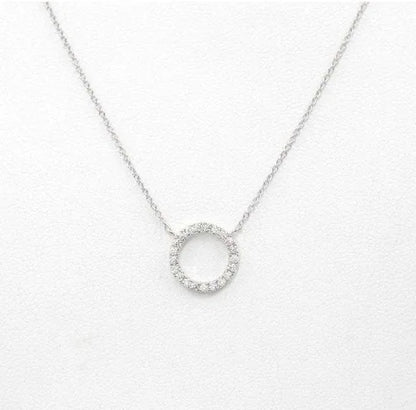 Crystal Circle Pendant Necklace - Gold Elegant Design
