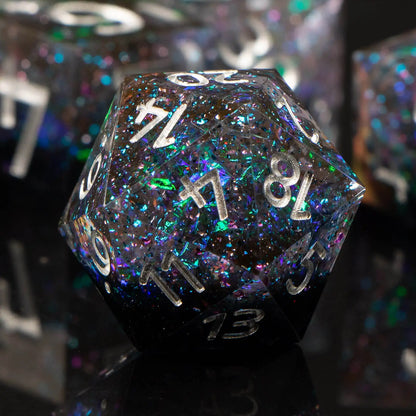 7-Piece Handmade Resin DnD Dice Set - Sharp Edge RPG Dice