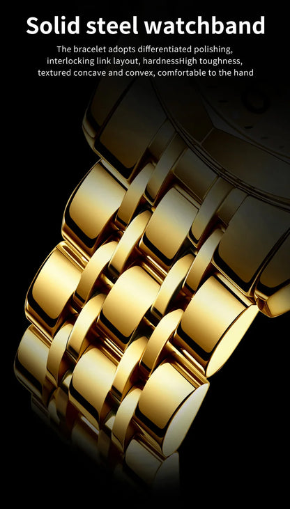 OLEVS 9931 Men's Watch - Rhombus Mirror, Waterproof, Luminous, Stainless Steel, Date Week