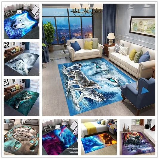 Wolf Pattern Carpet - Polyester Non-Slip Door Mat Rug