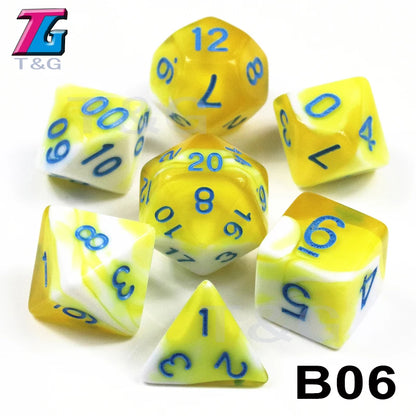 7-Piece Acrylic Polyhedral Dice Set for D&D and RPG Games