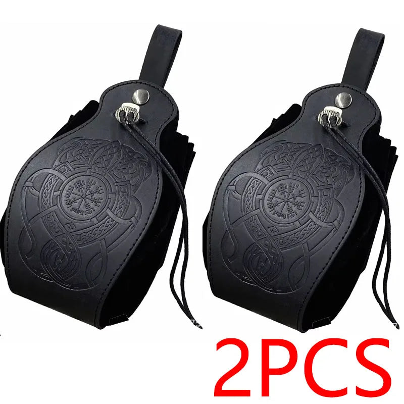 Genuine Leather Dice Bag Tray and Drawstring Pouch for RPG Games