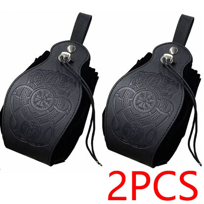 Genuine Leather Dice Bag Tray and Drawstring Pouch for RPG Games