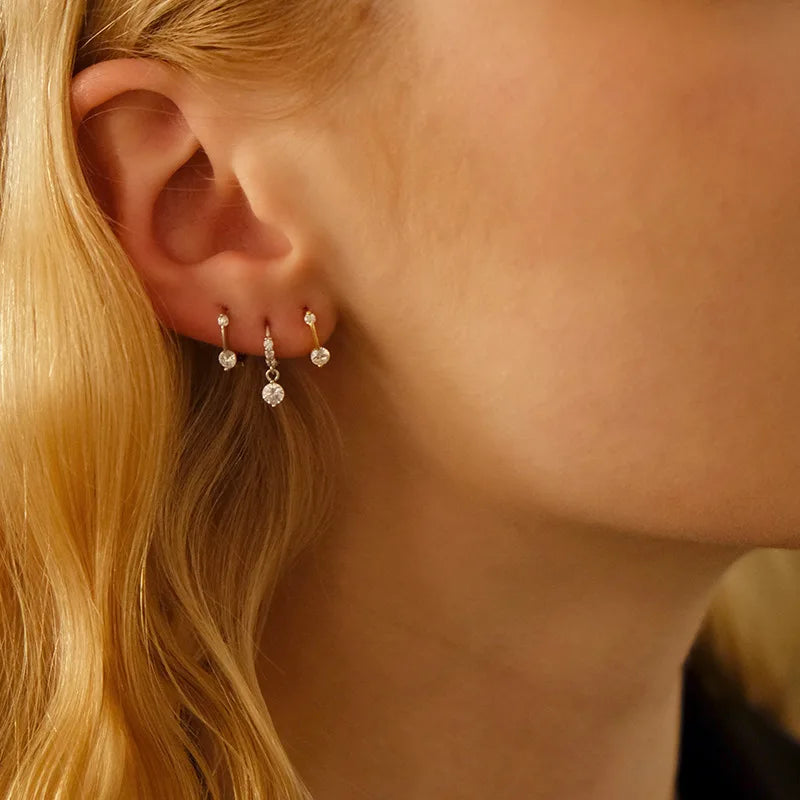 925 Sterling Silver Earrings - Petite Simple Elegant Design