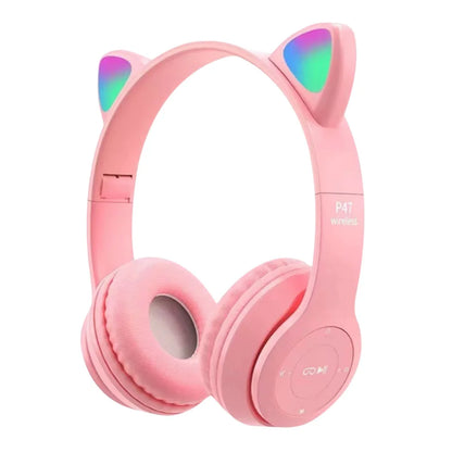 Cat Ear Wireless Headphones - LED Glow Light, Bluetooth 5.0, Kids & Adults