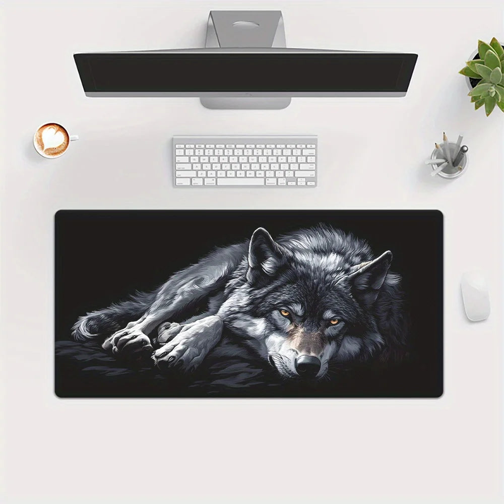 Large Wolf Mouse Pad - XXL Gaming Desk Mat 300x700x2mm