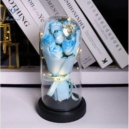 Eternal Rose Glass Dome with LED – Romantic Flower Gift, 6 Colors