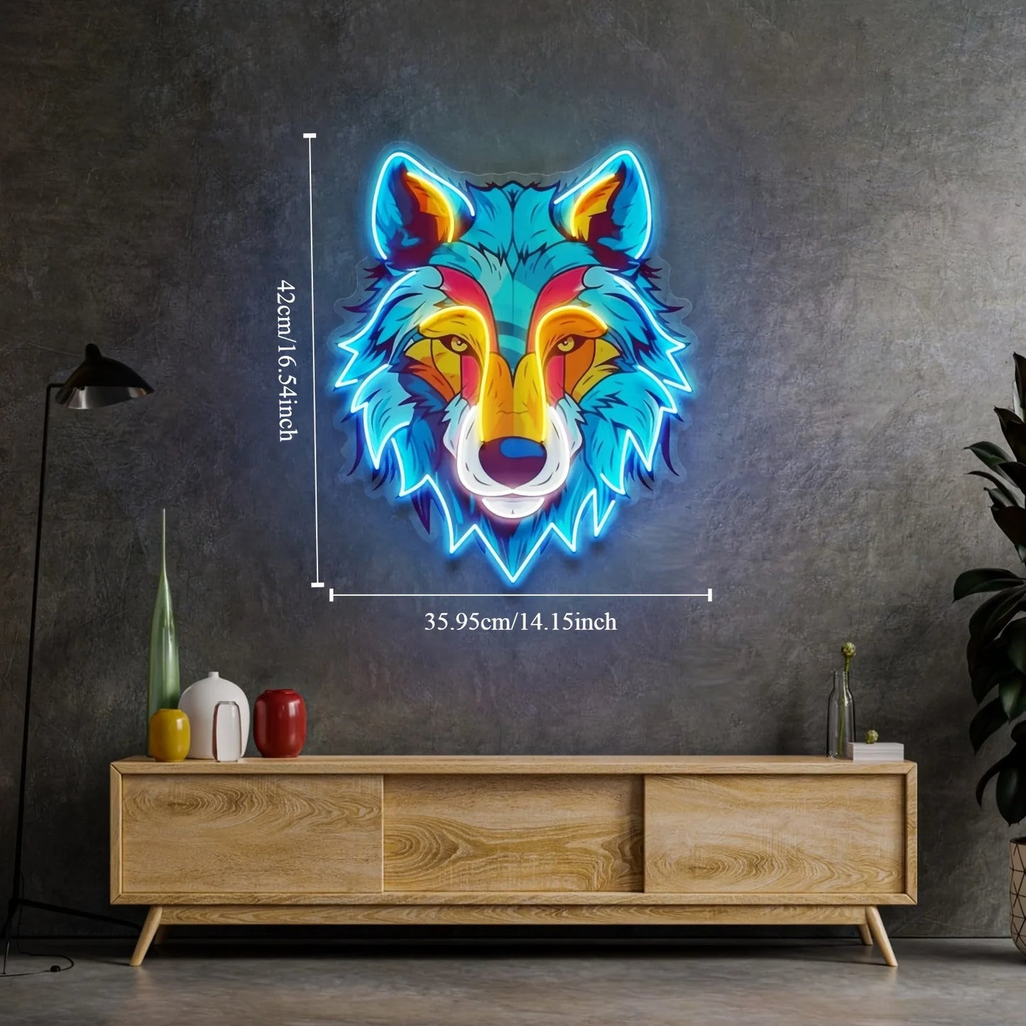 Wolf LED Neon Sign - USB Powered 5V Dimmable Wall Art Decor