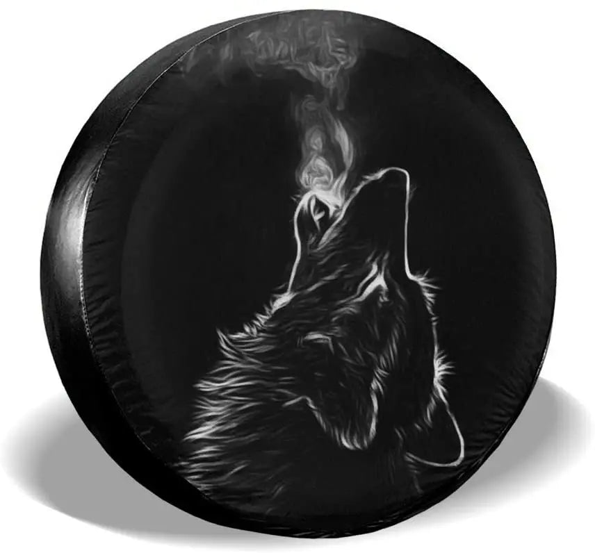 3D Wolf Spare Tire Cover - Polyester Waterproof Dustproof Universal
