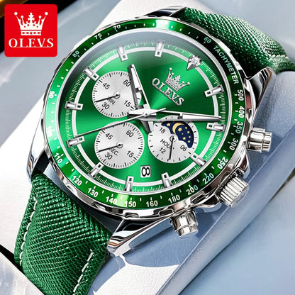 OLEVS 2945 Men's Watch - Moon Phase, Chronograph, Waterproof, Backlight, Fashion Quartz