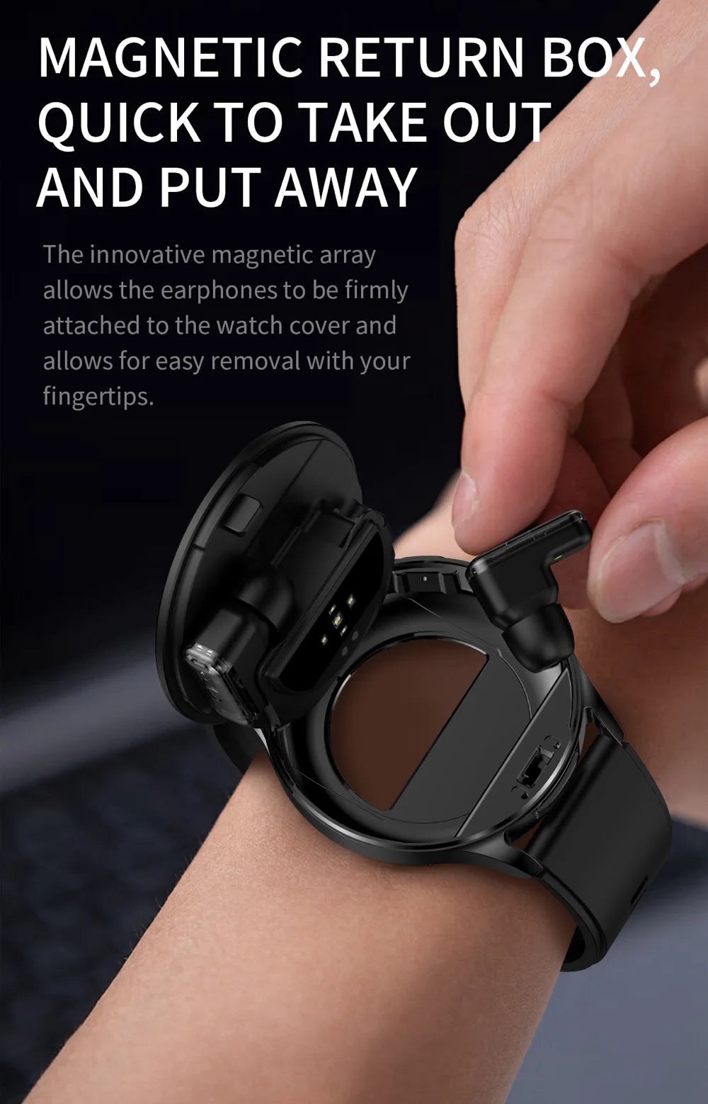 2-in-1 Smartwatch with TWS Earbuds - 1.39" IPS, Heart Rate, IP67, Bluetooth 5.0, 300mAh