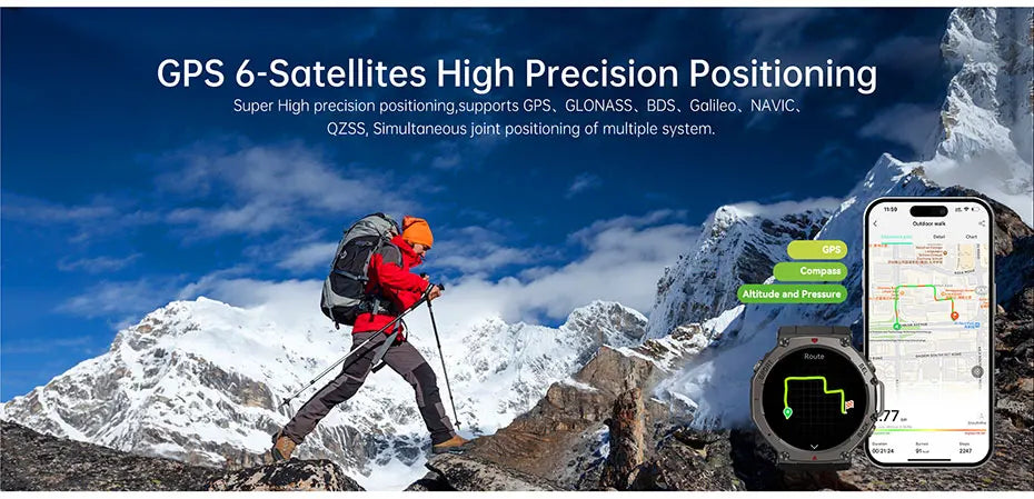 Smart Watch For T-Rex 3 GPS Smartwatch AMOLED Touch Screen 5ATM Outdoor Compass Smart Fitness Sport Monitor Men Watch ForXiaomi